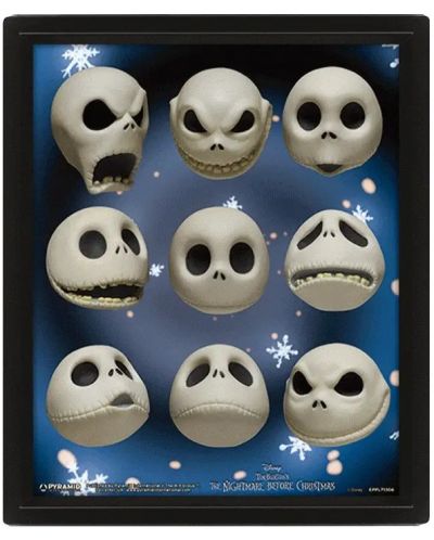 Poster 3D cu rama Pyramid Disney: Nightmare Before Christmas - Jack Expressions - 1
