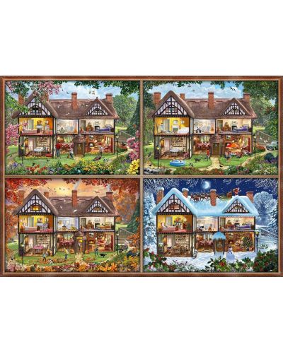 Puzzle Schmidt de 2000 piese - Casa in cele patru anotimpuri - 2