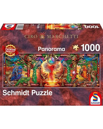 Puzzle panoramic Schmidt de 1000 piese - Regatul pasarei de foc, Ciro Marchetti - 1