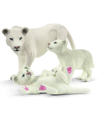 Set figurine Schleich Wild Life - Leoaica alba cu pui - 1