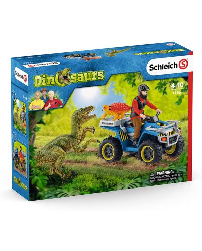 Set Schleich Dinosaurs - Fuga de un velosiraptor, cu un ATV - 7