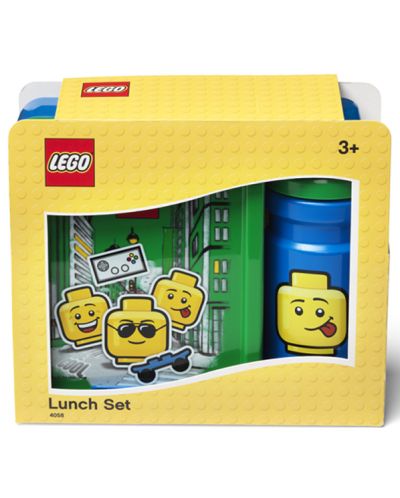 Set sticla si cutie pentru mancare Lego Iconic Lunch - Albastru - 4