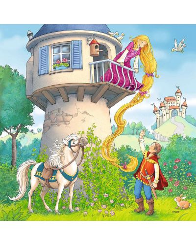 Puzzle Ravensburger de 3 x 49 piese -  Rapunzel, Scufita Rosie, Printul fermecat - 3