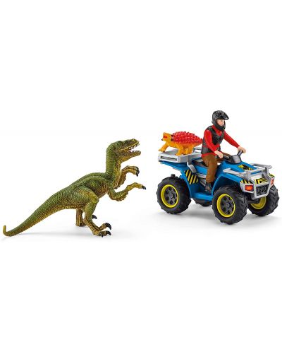 Set Schleich Dinosaurs - Fuga de un velosiraptor, cu un ATV - 2