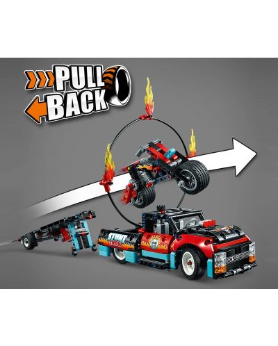 Constructor Lego Technic - Camion si motocicleta pentru cascadorii (42106) - 9
