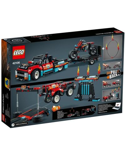 Constructor Lego Technic - Camion si motocicleta pentru cascadorii (42106) - 3