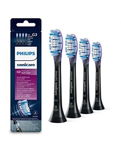 4 capete de schimb Philips Sonicare G3 Premium Gum Care - HX9054/33, negre - 1