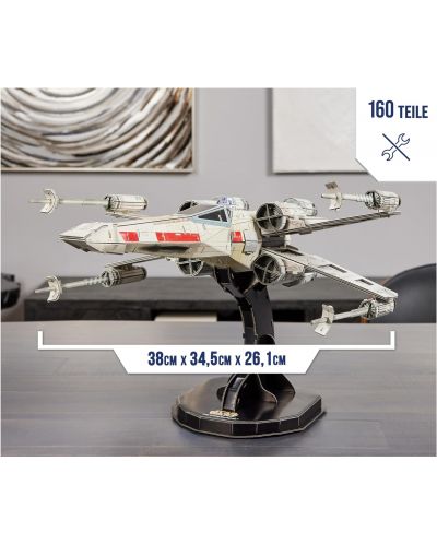 Puzzle 4D Spin Master 160 de piese - Războiul Stelelor: T-65 X-Wing Starfighter  - 4