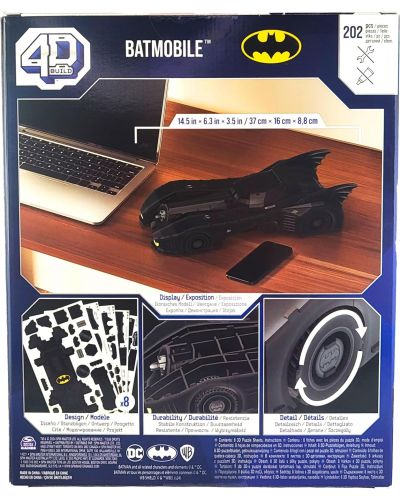 Puzzle 4D Spin Master 202 piese - DC Comics: Retro Batmobile  - 5