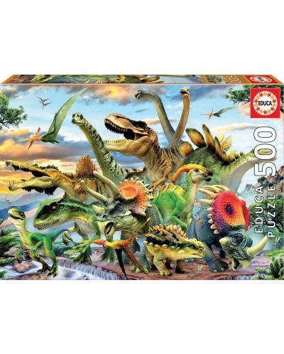 Puzzle Educa de 500 piese - Dinozauri - 1