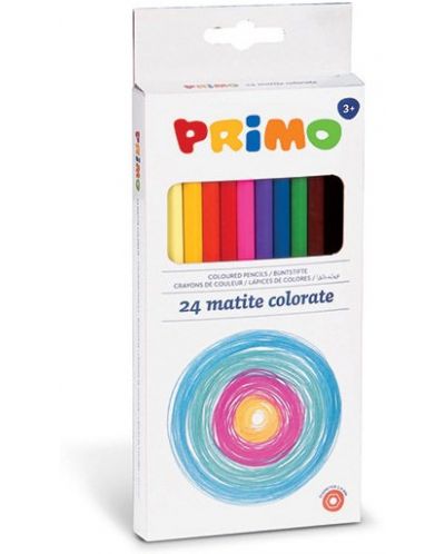 Set creioane colorate Primo - Hexagonale, 24 culori - 1