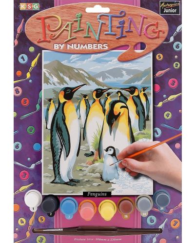 Set creativ de desen KSG Crafts - Capodopera, Pinguini - 1