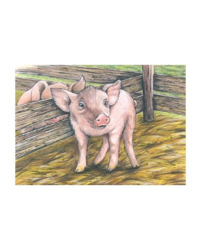Cubulete din lemn Goki - Animalele din ferma, 9 piese - 3