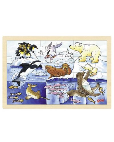 Puzzle din lemn goki - Animale arctice - 1