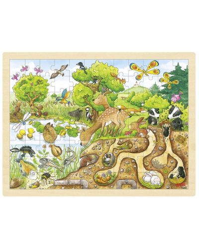 Puzzle din lemn Goki - Exploreaza natura - 1