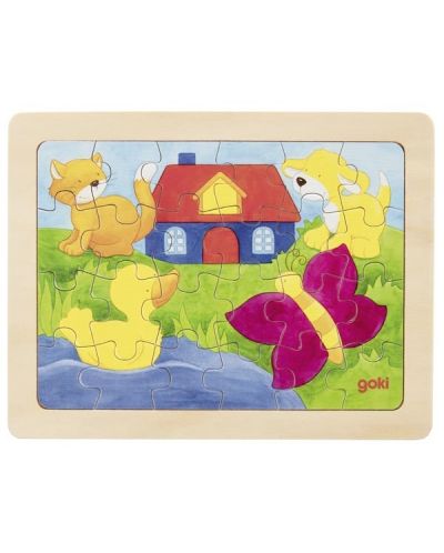 Puzzle din lemn Goki - 1000 culori, sortiment - 5