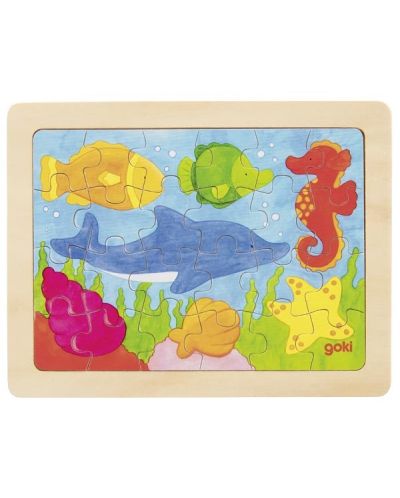 Puzzle din lemn Goki - 1000 culori, sortiment - 3
