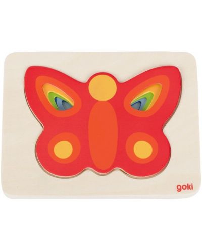 Puzzle din lemn Goki - Fluture	 - 1