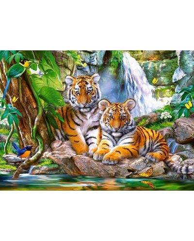 Puzzle Castorland de 300 piese - Tigri la cascada - 2