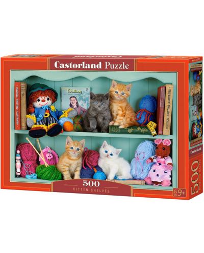 Puzzle Castorland de 500 piese - Kitten Shelves - 1