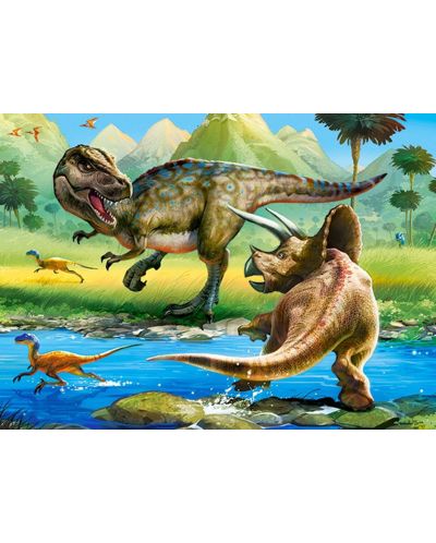 Puzzle Castorland de 70 piese - Tiranosaurul impotriva Triceraptosului - 2