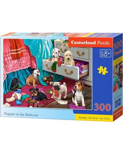 Puzzle Castorland de 300 piese - Catelusi in dormitor - 1
