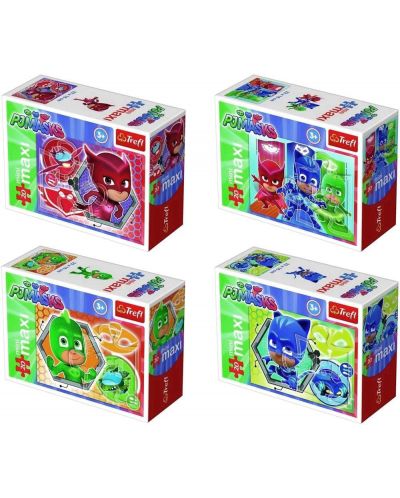 Mini puzzle Trefl de 20 piese maxi - PJ Masks si vehiculele lor, sortiment - 1
