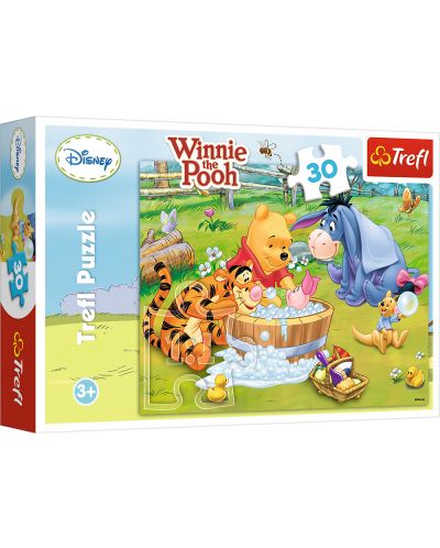 Puzzle Trefl de 30 de piese - Winnie the Pooh, Piglet 's Bath - 1