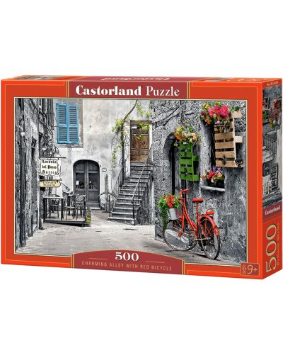 Puzzle Castorland de 500 piese - Aleea cu bicicleta rosie - 1