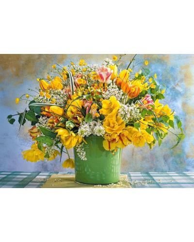 Puzzle Castorland de 1000 piese - Spring Flowers in green Vase - 2