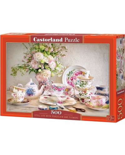 Puzzle Castorland de 500 piese - Still life with Porcelain and Flowers - 1