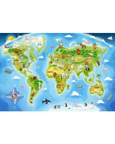 Puzzle  Castorland de 40 XXL piese - Harta lumii - 2