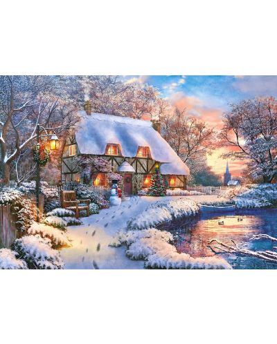Puzzle Castorland de 500 piese - Casa de iarna, Dominic Davison - 2