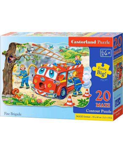 Puzzle Castorland de 20 XXL piese - Pompierii salveaza un pisoi - 1