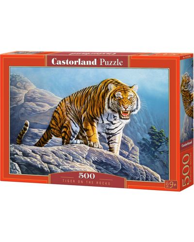 Puzzle Castorland de 500 piese - Tigru pe stanca - 1