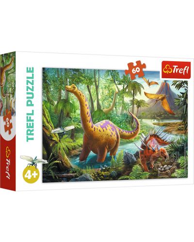 Puzzle Trefl de 60 piese -  Migratia dinozaurilor - 1