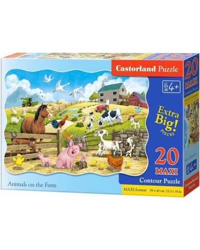Puzzle Castorland de 20 XXL piese -Animale la ferma - 1