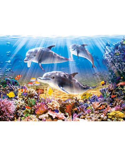 Puzzle Castorland de 500 piese - Delfini in apa - 2