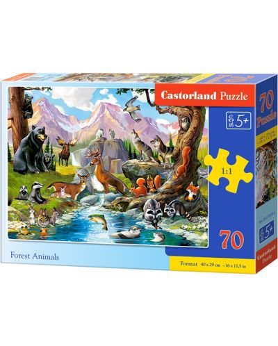 Puzzle Castorland de 70 piese - Animale  de padure - 1