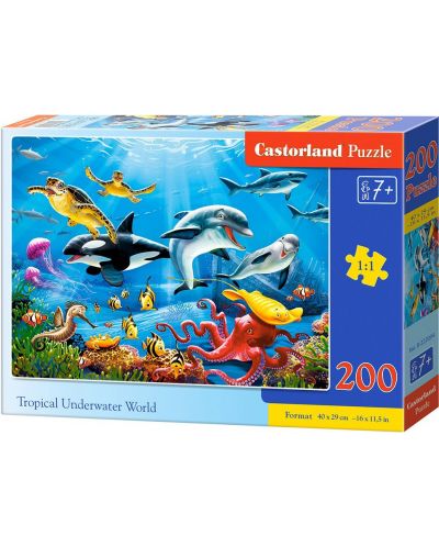 Puzzle Castorland de 200 piese - Lumea tropicala subacvatica - 1