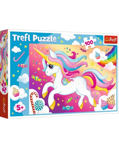 Puzzle Trefl de 100 piese - Unicorn frumos - 1