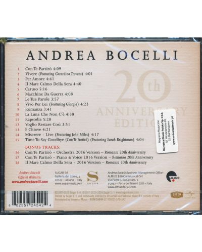 Andrea Bocelli - Romanza Remastered - 20th Anniversary (CD) - 2