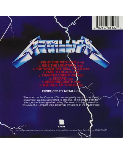 Metallica - Ride The Lightning, Remastered (CD)	 - 2