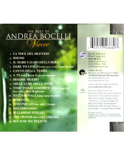 Andrea Bocelli - Vivere - Greatest Hits (CD) - 2