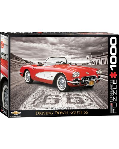 Puzzle Eurographics de 1000 piese – Autoturisme clasice Chevrolet din anul 1959 - 1