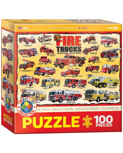 Puzzle Eurographics de 100 piese –  Camioanele pompierilor - 1