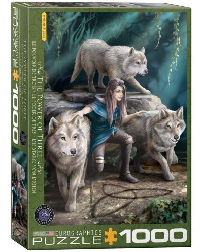 Puzzle Eurographics cu 1000 de piese - The Power of Three by Anne Stokes - 1