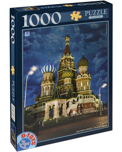 Puzzle D-Toys de 1000 piese - Templul Vasile Blajenîi, Rusia - 1