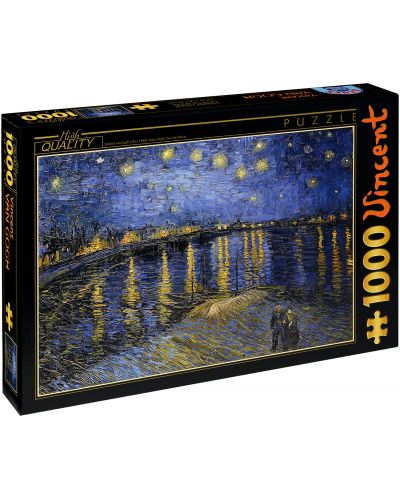 Puzzle D-Toys de 1000 piese – Noaptea instelata peste Rona, Vincent van Gogh - 1