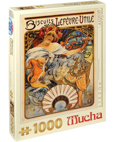 Puzzle D-Toys de 1000 piese – Biscuiti Lefevre-Utile, Alphonse Mucha - 1